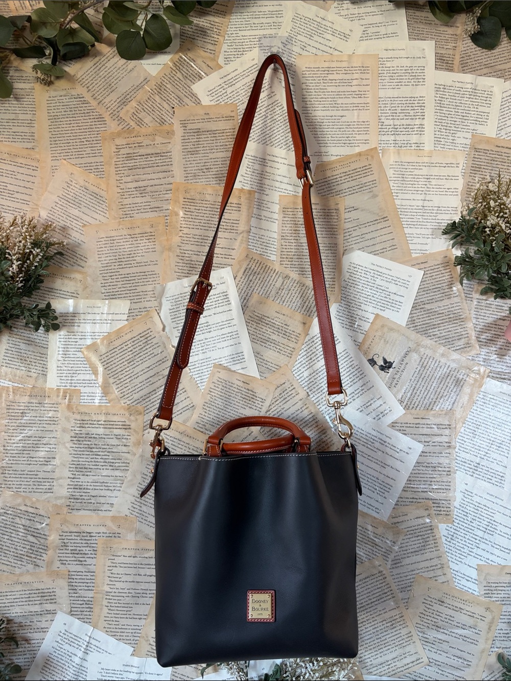 Dooney & Bourke Small Barlow Black Leather Satchel Crossbody - Picture 2 of 8